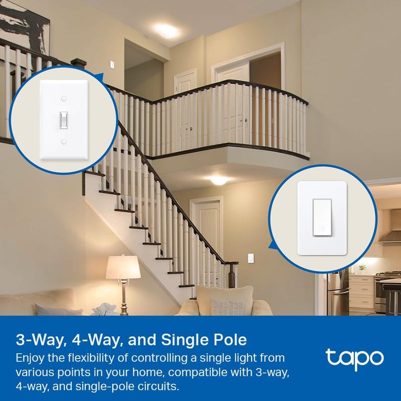 tapo TP-Link Smart Switch, Single-Pole/3-Way/4-Way, Matter Compatible, Energy Monitoring, Neutral Wire Required, Works with Alexa, Siri, Google Home, SmartThings, UL Certified, 2.4GHZ Wi-Fi, S515 - Image 3